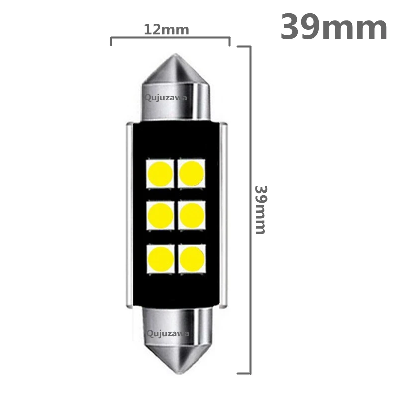 10 шт. 31 мм 36 мм 39 мм 41 мм C5W C10W 3030 SMD СВЕТОДИОДНЫЙ CANBUS без ошибок автомобильный фестонный светильник интерьерные купольные огни автомобильная карта крыша лампа для чтения