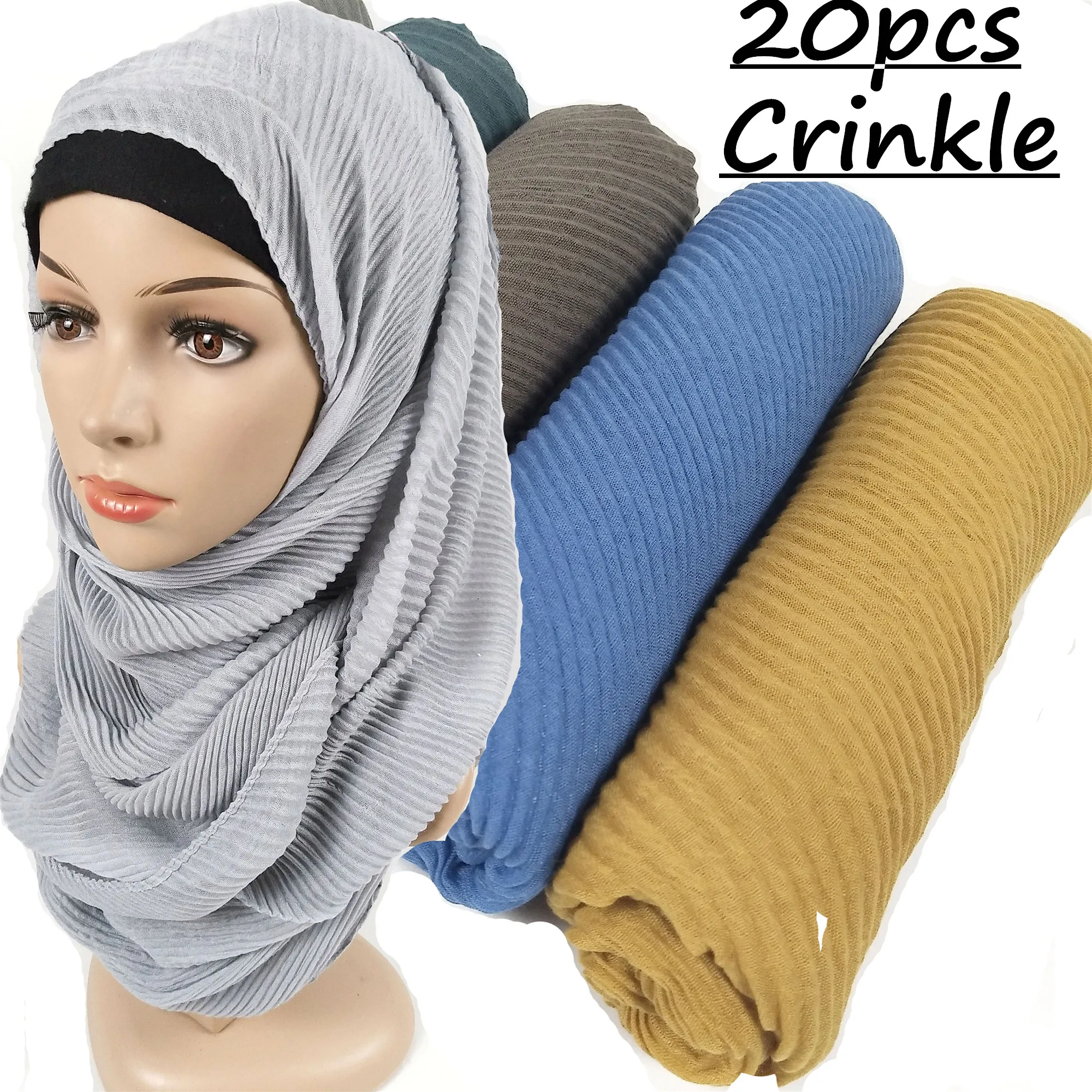 

S5 20 шт Высокое качество морщинка вискоза хиджаб шарф платок мнутся женский шарф/шарфы обруч повязка 180*80 см можно выбрать цвета
