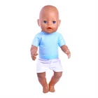 Кукла ручной работы, синие белые шорты с короткими рукавами, подходят для 18 дюймовых американских кукол и 43 см, новая детская одежда