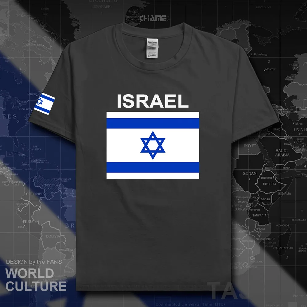 Мужская футболка с этническим принтом ISR IL хлопковая Футболка трикотажными