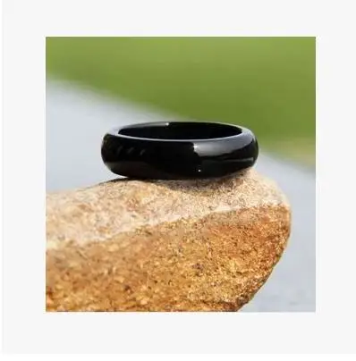 Натуральные ледяные виды бразильского халцедона кольца с агатом унисекс черное