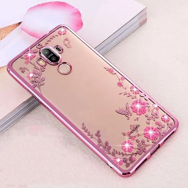Чехол со стразами и цветами для Huawei PSmart P Smart Plus + 2019/Enjoy 9s Honor 10I 20I мягкий