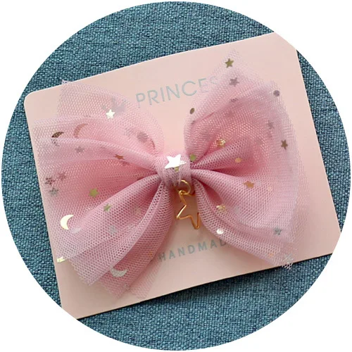 Бутик ins 20 шт. модные милые блестящие звезды кружевной бант заколки для волос