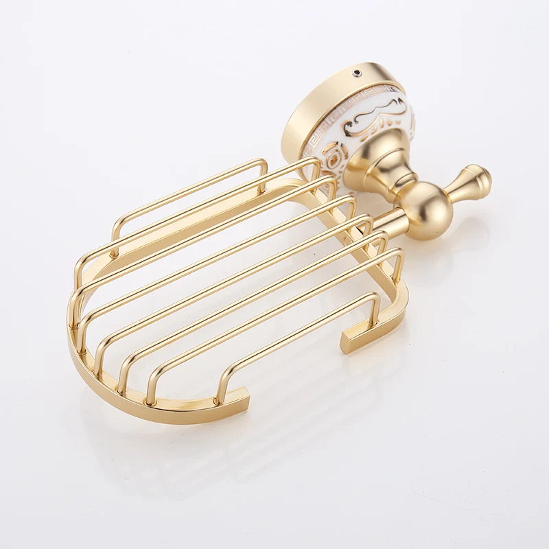 Fapully Золотая космическая алюминиевая корзина для душа керамическая мыльница