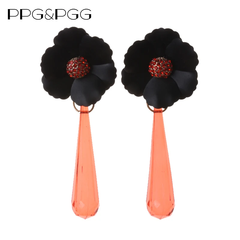 Серьги подвески PPG & PGG женские висячие украшения с большим цветком из смолы