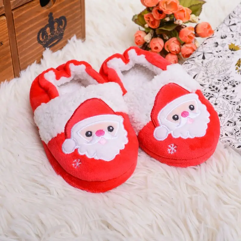Santa Claus Kocotree/Детские зимние тапочки для девочек и мальчиков; мягкая теплая обувь для малышей; тапочки для спальни с изображением Санта Клауса; подарок на год - Цвет: Santa Claus