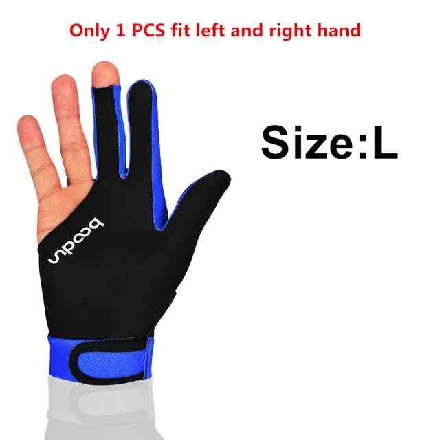 1PCS Dark Blue L Boodun 1 шт. три пальца бильярдные перчатки для бильярда для мужчин и женщин подходят как для левой, так и для правой руки бильярдные аксессуары - Цвет: 1PCS Dark Blue L