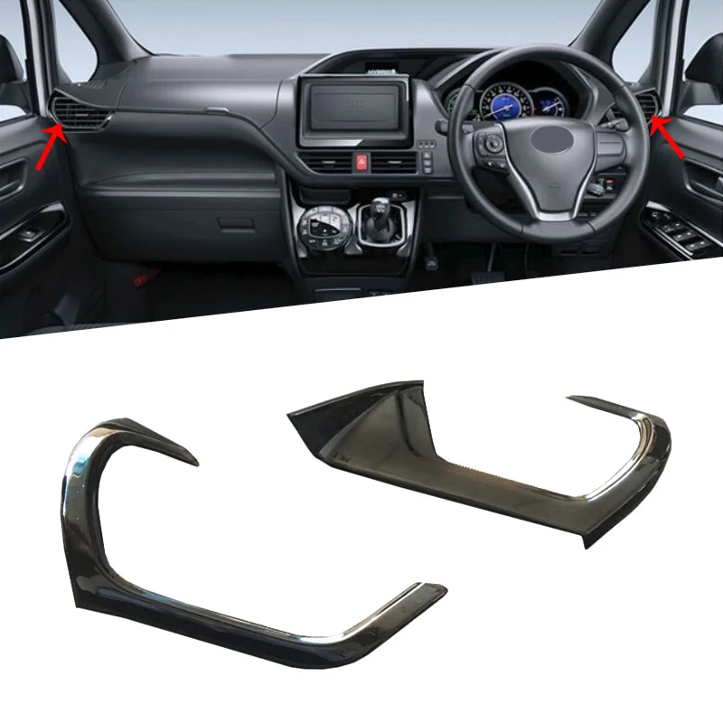 Серый Для Toyota Voxy Noah R80- RHD вентиляционное отверстие на выходе Крышка отделка автомобиля A/C кондиционер интерьер Стайлинг наклейки аксессуары - Название цвета: Серый