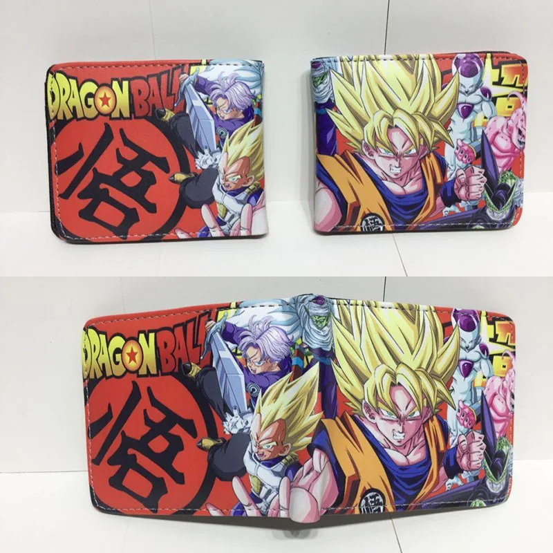J Кошелек с рисунком Dragon Ball Z, кошелек из искусственной кожи с карманом для монет, сумки с держателем для карт для детей, подростков, мужчин и женщин, Короткие Кошельки - Цвет: J