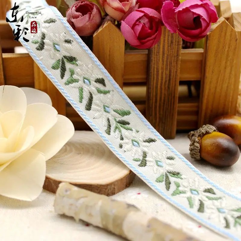 1 ярд лент с узором из хризантем ручной работы для шитья свадебных платьев