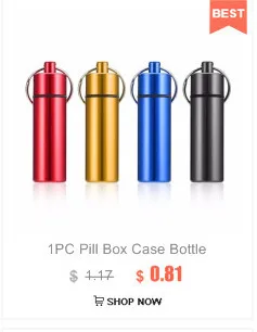 Mini Portable Waterproof Aluminum Silver Pill Box Pill Case Bottle Cache Drug Holder Container With Key-Chain Key Holder
