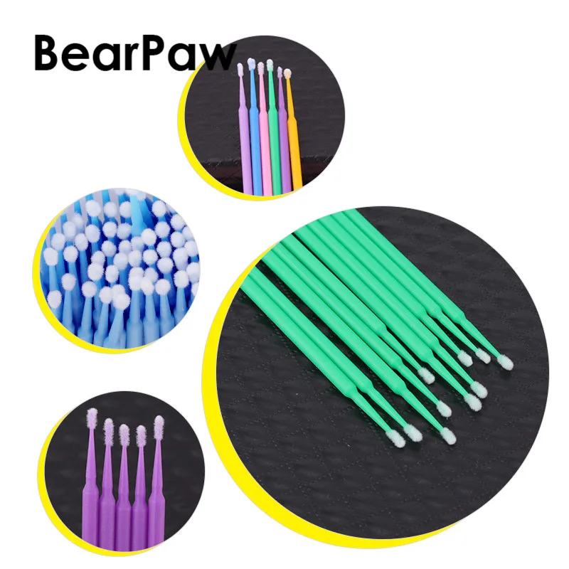 100pcs/lot Micro Make Up Brushes Eyelash Extension Eye Lash Glue Lint Free Disposable Applicators Sticks Makeup Tools | Красота и