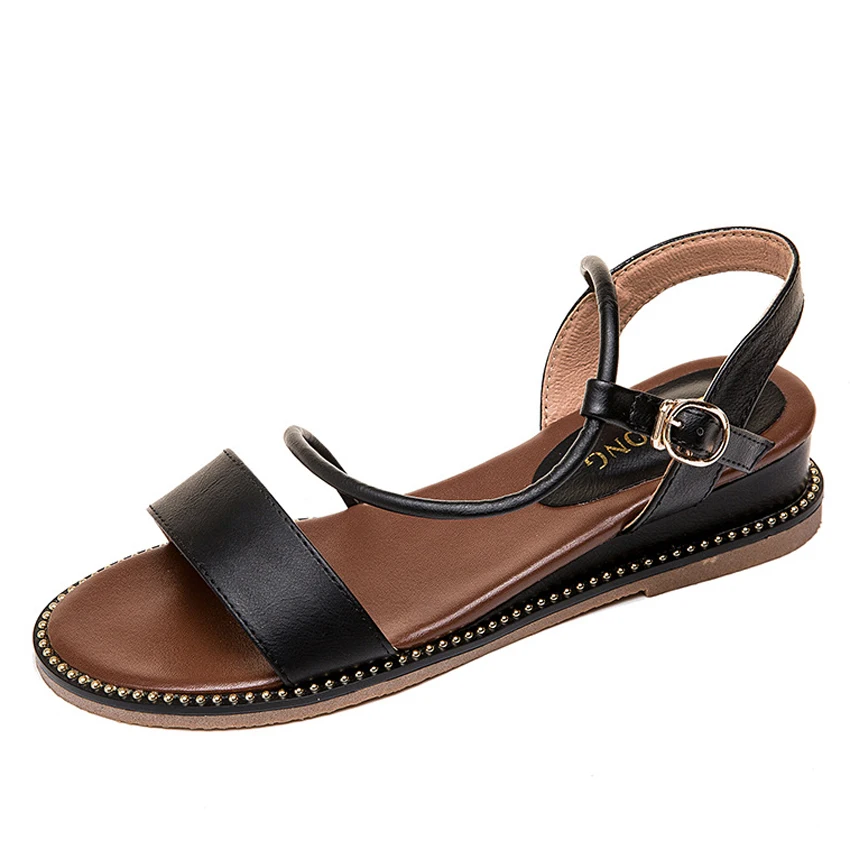 Новинка Модные женские босоножки на танкетке Цвет зеленый черный абрикосовый