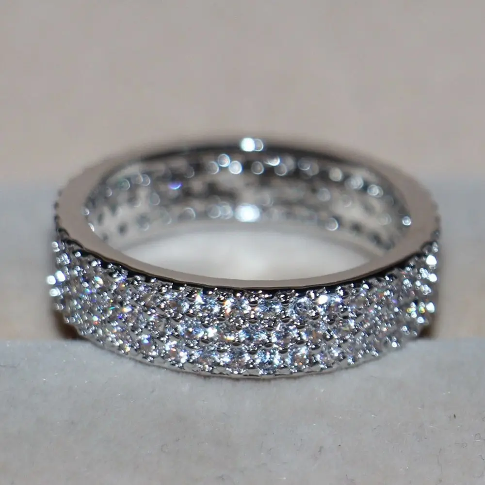 Choucong Size5-10 Удивительные ювелирные изделия 10kt заполненные белым золотом CZ