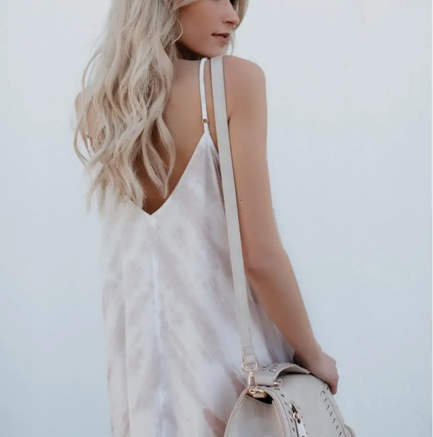 Женское длинное платье в стиле бохо с v-образным вырезом и карманами свободное