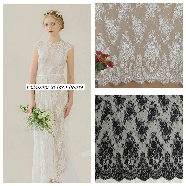 

Beautiful Romantic Eyelash Lace Fabric Length 3 Meters Clothing Wedding Dress Fabric Accessories