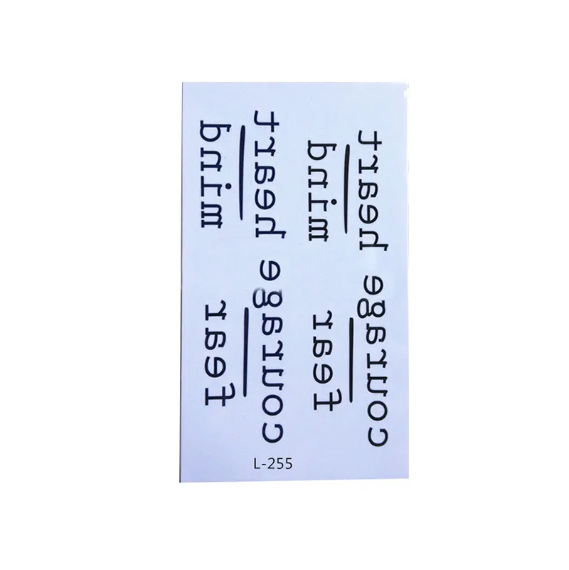 Временные водонепроницаемые наклейки с имитацией татуировок смелость страх