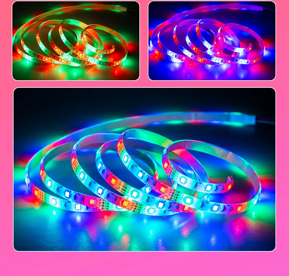 RGB декоративный светодиодный светильник, Рождественский Декор, светодиодный светильник, лента для телевизора, фоновое освещение для праздника, вечеринки, свадьбы, декоративное освещение