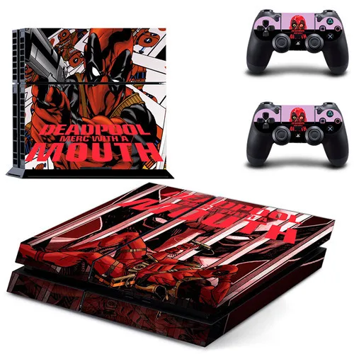 DPTM1118 С изображением дедпула из комиксов Марвел пленка наклейка для PS4 виниловая наклейка, стикер для Playstation 4 консоли и 2 контроллеры PS4 Стикеры - Цвет: DPTM1118
