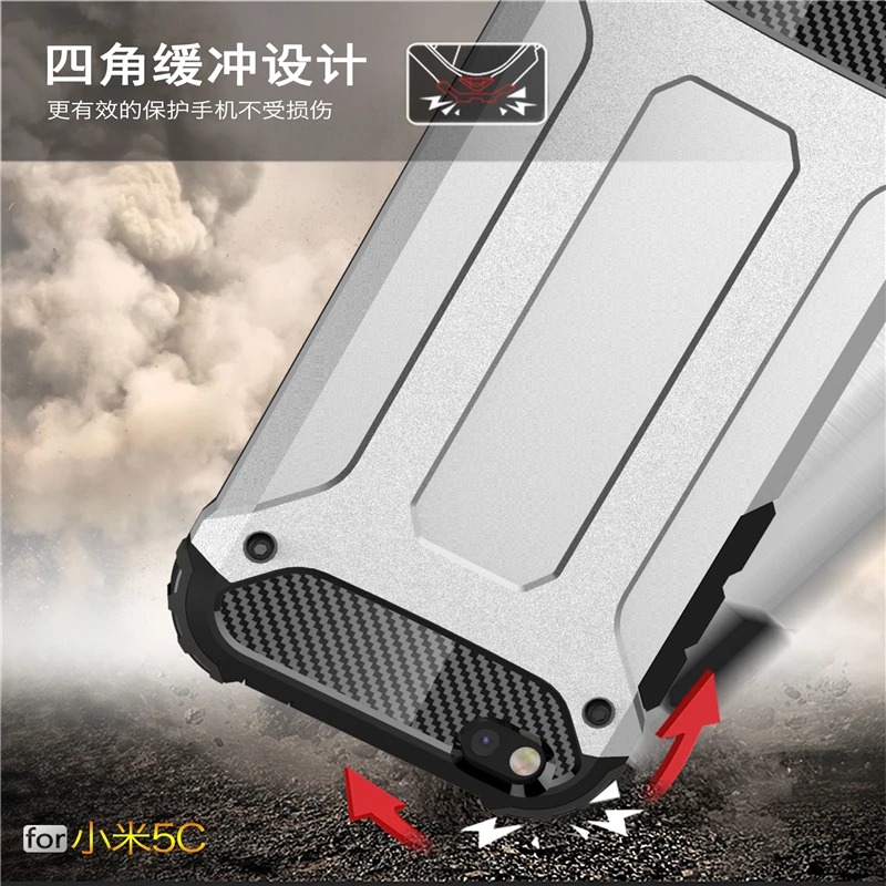 For Case Xiaomi Mi 5C Cover Business Style Silicone Rubber Armor Hard Plastic Mi5C Fundas |