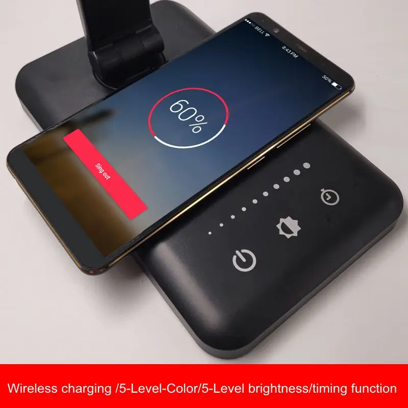 Гибкая настольная лампа светодиодная светильник для защиты глаз Беспроводная