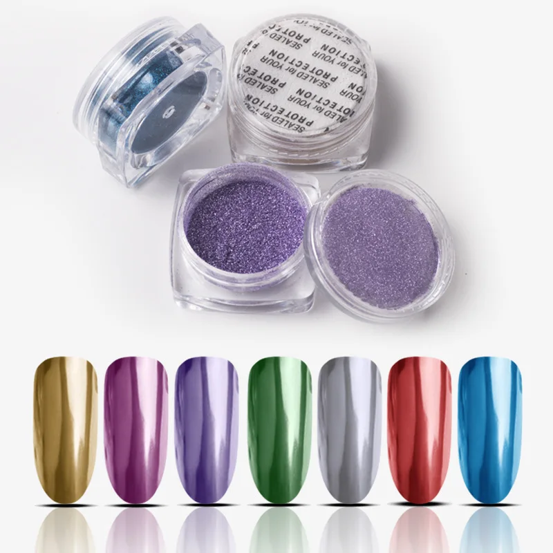 

NF@@ 1 Box 7 Colors Nail Glitter Mirror Pigment Nail Powder Glitter Nail Art Chrome Pigment Glitter Dust Nail Art Powder Dust