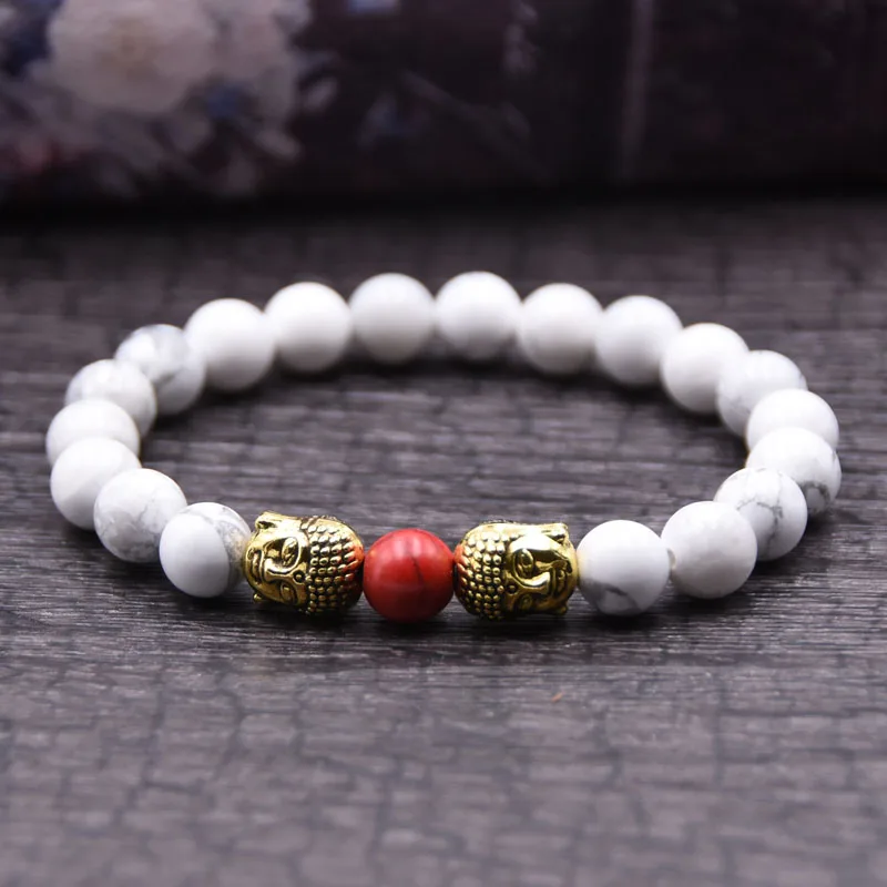 12 Браслет Будды 8 мм бусины браслеты для женщин Pulseira Masculina мужские ювелирные изделия Feminina Bileklik эластичные Braclet Bijoux Jonc Wris - Окраска металла: 12