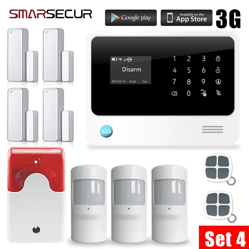 Smarsecur G90Bplus Беспроводная GSM сигнализация Android IOS управление приложением WIFI