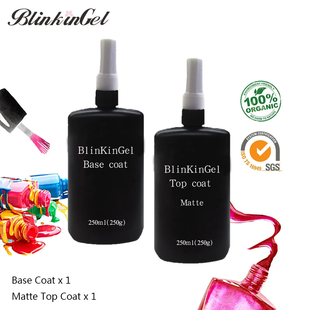 250ml Base Matt Coat Blinkingel 250 мл Clear не вытирайте Nailpolish матовый гель Лаки для ногтей гель топ и Основа для ногтей для UV LED лампы пополнения вышивка Крестом Пакет - Цвет: 250ml Base Matt Coat