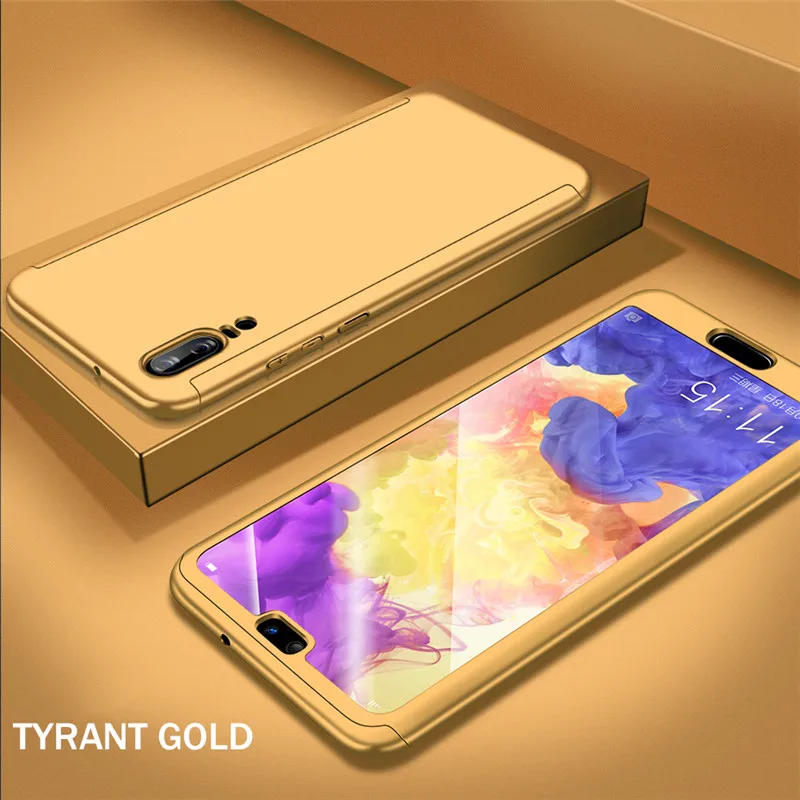Gold Роскошный 360 градусов полный чехол для телефона для huawei P20 Lite P20 Pro Чехол для huawei mate 10 20 Pro Lite mate 20X чехол s - Цвет: Gold