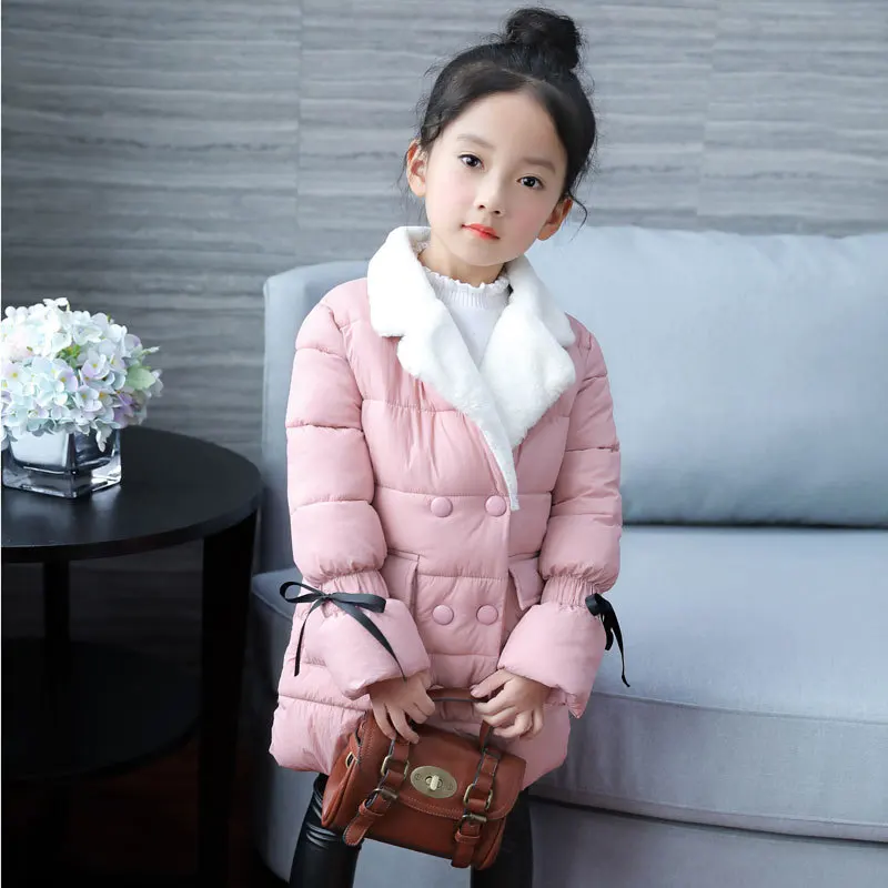 Winter Cotton Coat New Cute Baby Girl Clothing Thick Outerwear Warm Outwear Children Clothes Kids Girls 8 10 12 Years | Детская одежда
