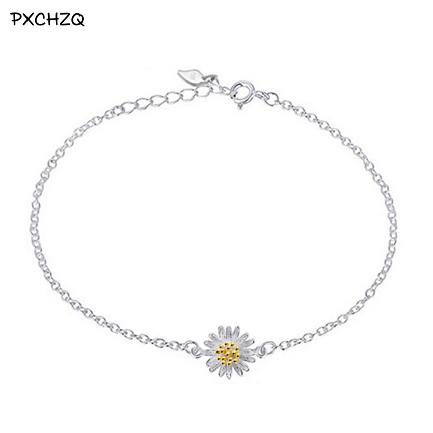 Gerbera маргаритки Мисс Серебряный Цвет Модный маленький свежий браслет Подсолнух