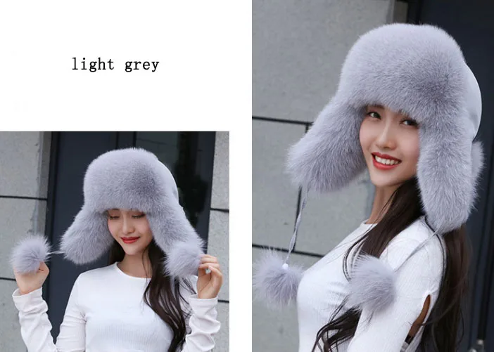 19 nuevo invierno ruso натуральный Лисий sombrero de piel caliente Venta caliente buena calidad piel de zorro bombardero sombreros g