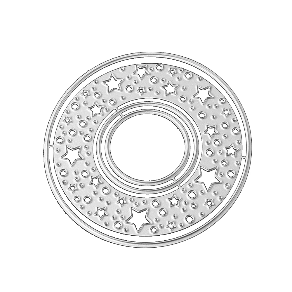 Stars In round Metal Cutting Die Scrapbooking Embossing Stencil Card For DIY Invitation Album Book Decoration | Дом и сад