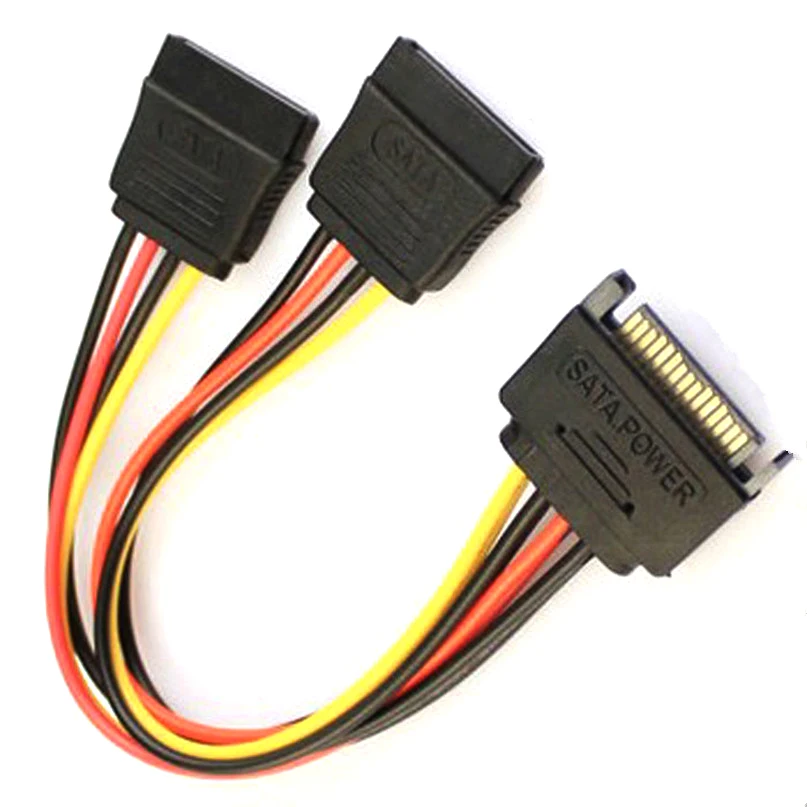 Высококачественный горячий SATA 15Pin штекер на 2 15 Pin разъем внешний жесткий диск для