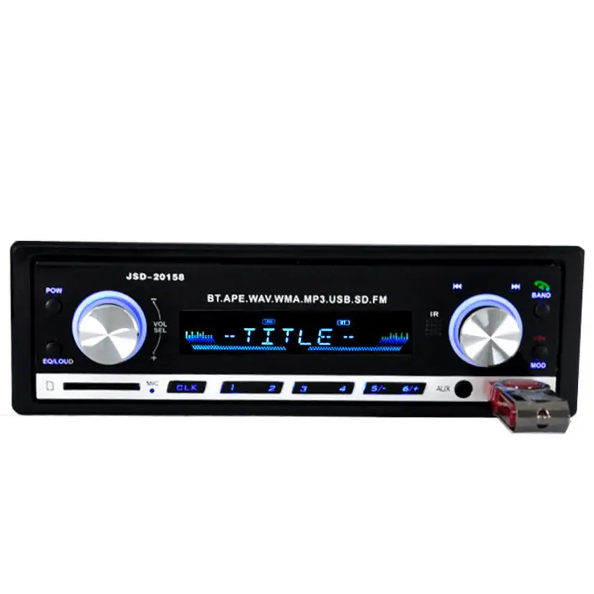 Автомобильный bluetooth стереонаушники в тире FM Aux вход приемник SD USB MP3 радио и высококачественный jul11