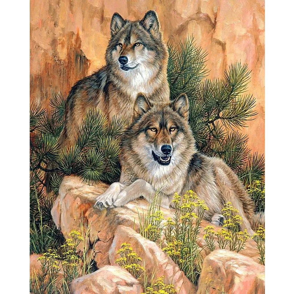 

Diamond Embroidery Animal wolves 5D DIY Diamond Painting Cross stitch Diamond Mosaic Full Square Decoration Paintings gift FZ847