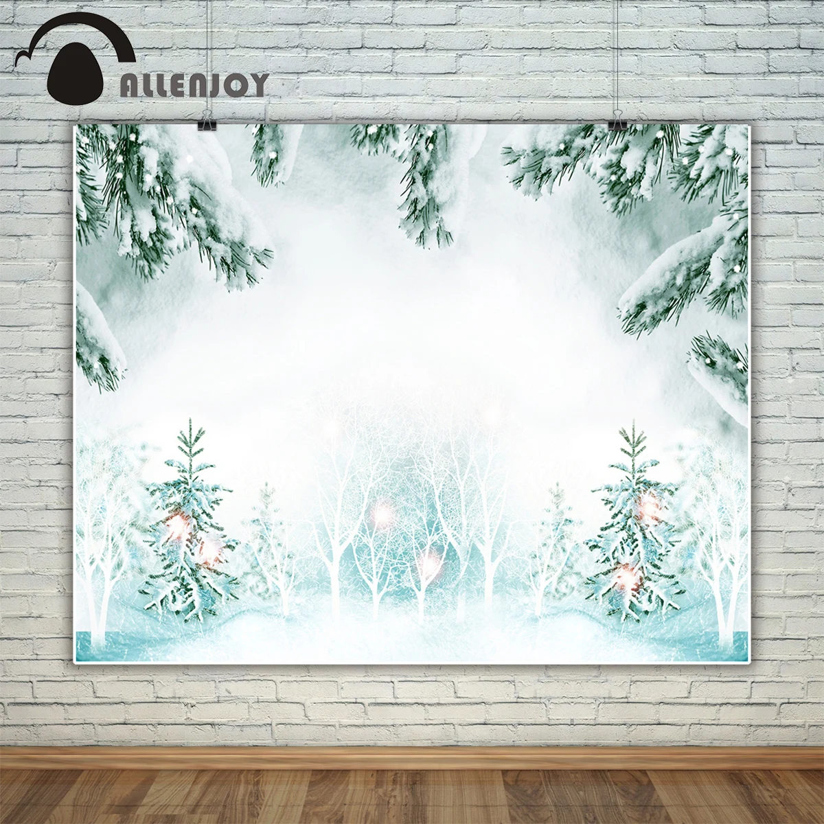 Allenjoy фоны для фотостудии замороженный Зимний лес покрытые снегом деревья Белые