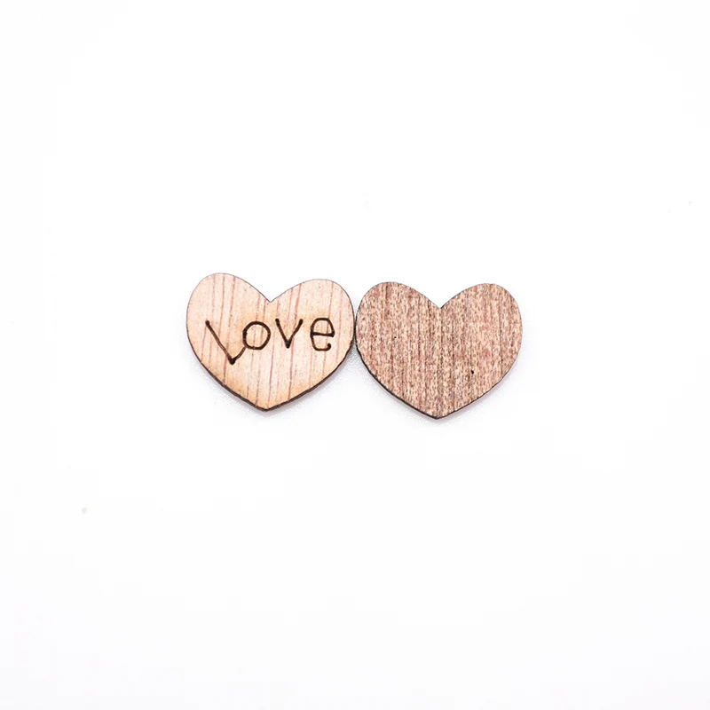 100Pcs Mini Wooden Love Heart Wedding Table Scatter DIY Craft Accessories Rustic Wedding Party DIY Decoration Favor Scrapbooking images - 6