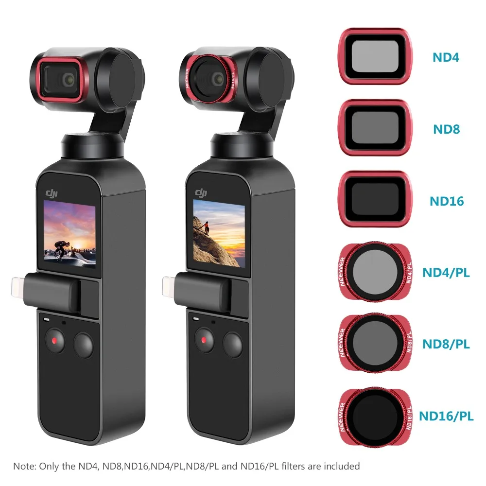 Набор Магнитных фильтров Neewer для объектива камеры DJI Osmo Pocket включает фильтры ND4 ND8