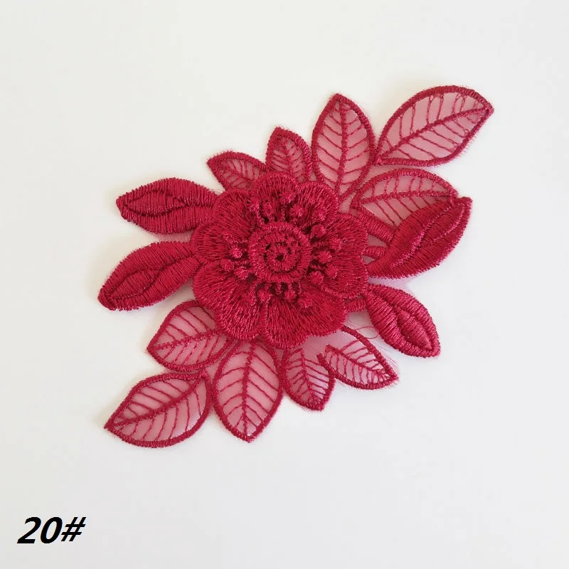 1 шт. аппликация в виде красных цветов и бабочек вышитые нашивки для одежды сумки