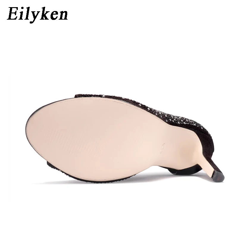 Eilyken новинка женские прозрачные туфли лодочки на высоком каблуке со стразами