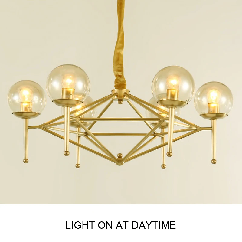 Шестигранный светодиодный подвесной светильник в стиле пост модерн Золотая