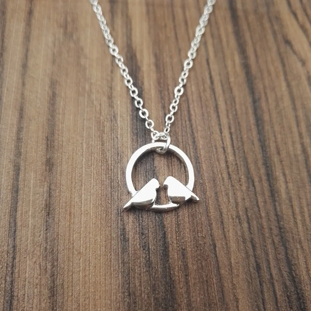 20 штук горный пара Птица Шарм Кемпинг Ожерелье Круглый Кулон &quotГора&quot ожерелье