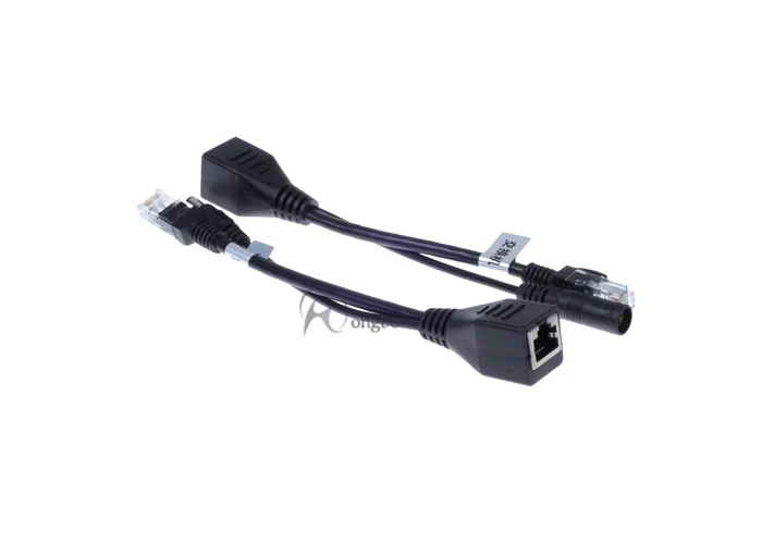 Новый черный POE кабель разветвитель Power Over Ethernet Пассивный адаптер набор кабелей 10