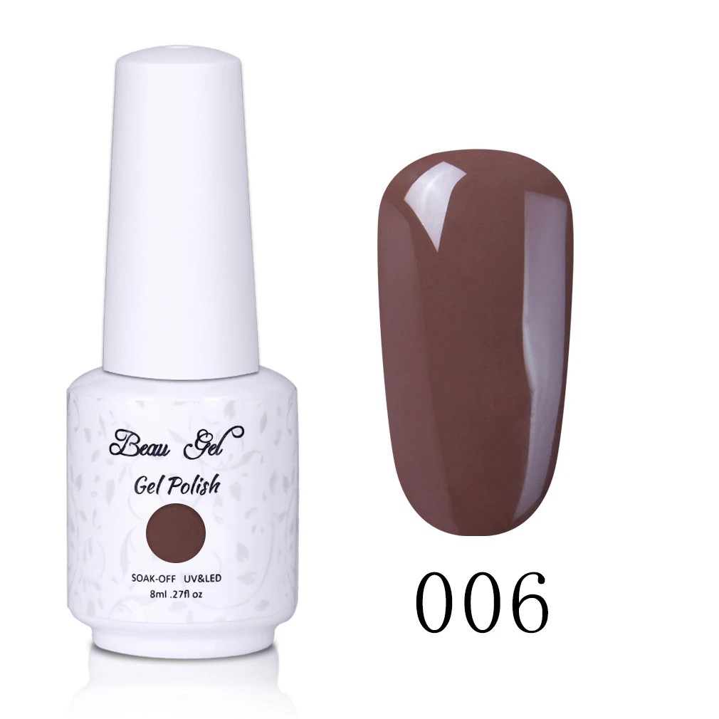 006 Beau гель 8 мл кофейная Коричневая серия лак для ногтей Soak Off Esmaltes Permanentes De UV светодиодный Гель-лак для ногтей Vernis Ongle гель-лаки - Цвет: 006