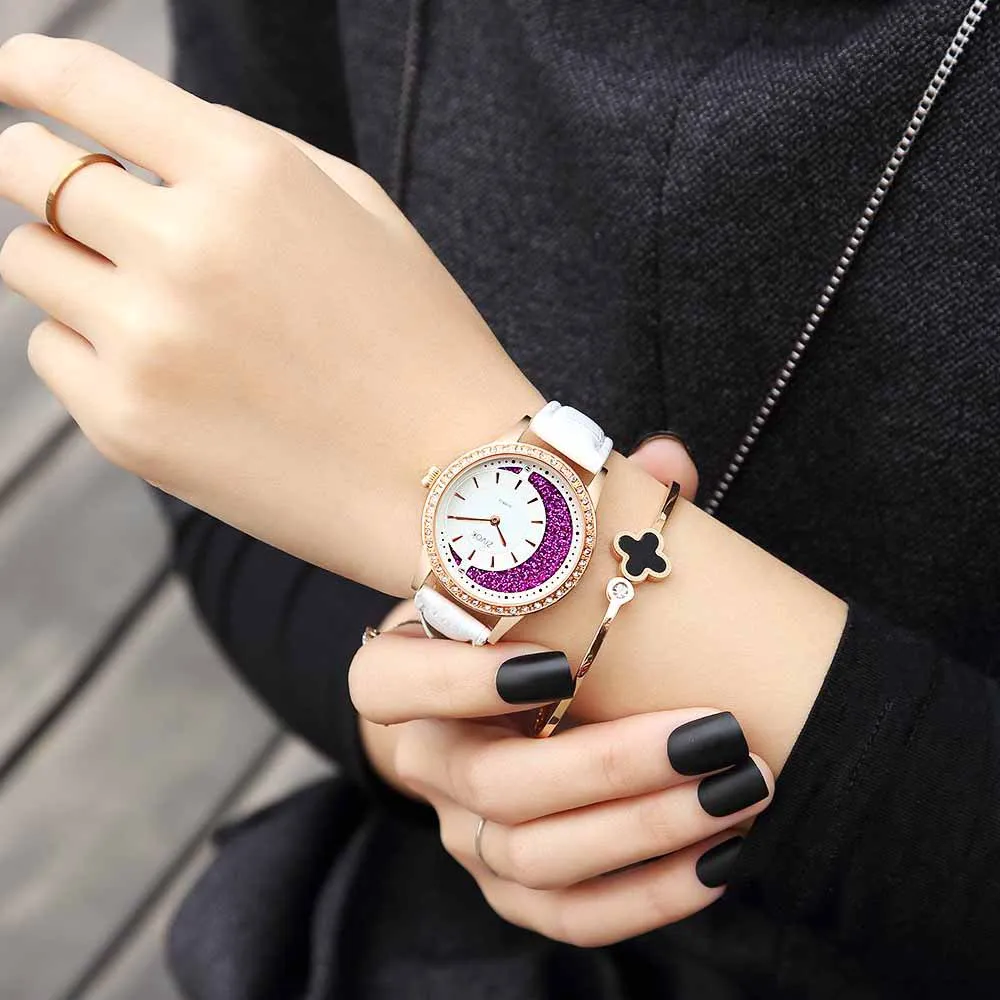 Zivok роскошные женские часы Relogio Feminino модные кожаные для влюбленных Кварцевые