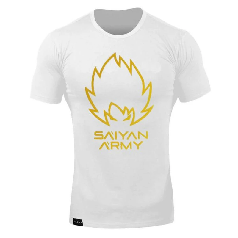 Super Saiyan Goku Training Camouflage T Shirt Summer Dragon Ball Men Military T-shirts Raglan Football Sports Short T shirt - Цвет: white
