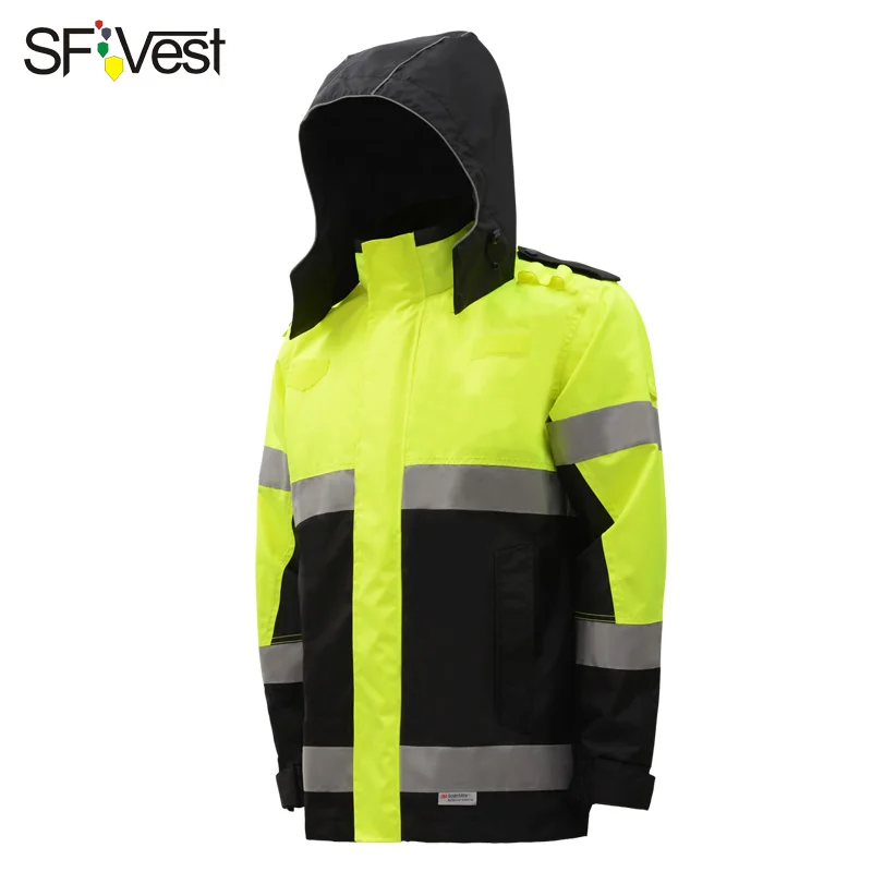 SFVest двухцветная парка с 3 м лентой Hi Viz Водонепроницаемая Светоотражающая Рабочая