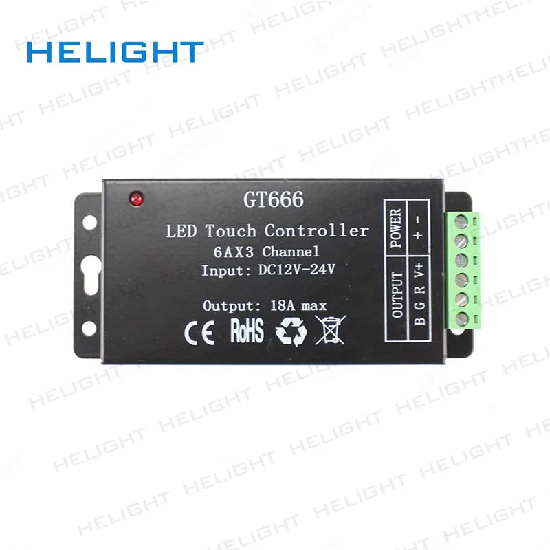 GT666 DC12V 24V 6Ax3channel 18A RF беспроводной сенсорный RGB контроллер сенсорная панель